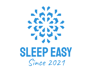 Blue Cooling Ice Snowflake  logo design