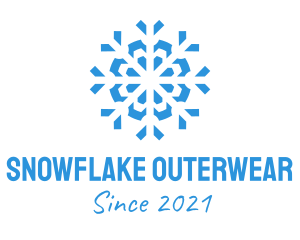 Blue Cooling Ice Snowflake  logo design