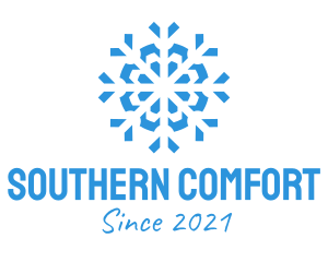 Blue Cooling Ice Snowflake  logo design