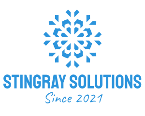 Blue Cooling Ice Snowflake  logo design