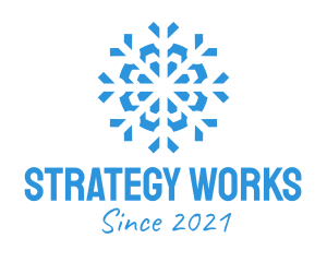 Blue Cooling Ice Snowflake  logo design