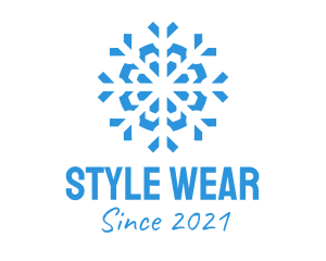 Blue Cooling Ice Snowflake  logo design