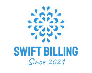 Blue Cooling Ice Snowflake  logo design