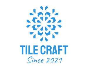 Blue Cooling Ice Snowflake  logo design