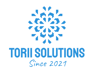 Blue Cooling Ice Snowflake  logo design