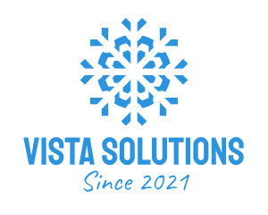 Blue Cooling Ice Snowflake  logo design