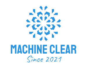 Blue Cooling Ice Snowflake  logo design