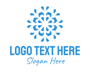 Blue Cooling Ice Snowflake  Logo