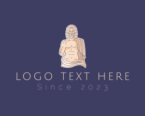 David - Male Roman God Statue logo design