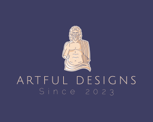 Male Roman God Statue logo design