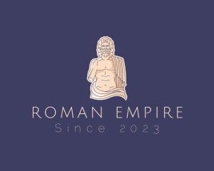 Male Roman God Statue logo design