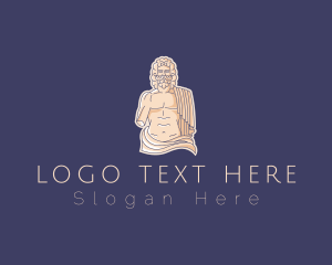 Male Roman God Statue Logo