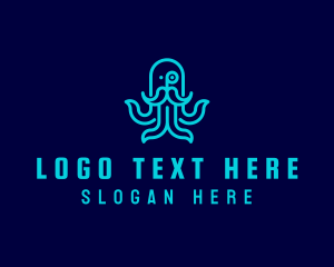 Nautical - Octopus Monocle Mustache logo design