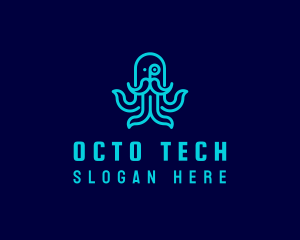 Octopus Monocle Mustache logo design