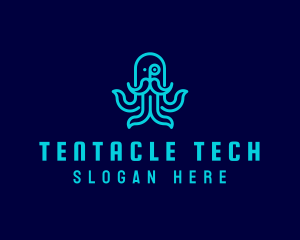 Octopus Monocle Mustache logo design