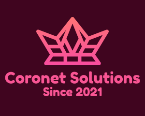 Coronet - Geometric Crown Crystal logo design