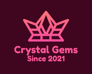 Geometric Crown Crystal logo design