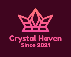 Geometric Crown Crystal logo design