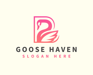 Goose - Swan Animal Letter B logo design