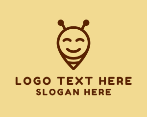 Locator - Happy Bee Locator logo design