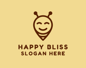 Happy Bee Locator logo design