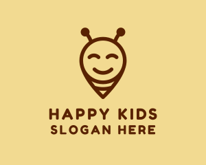 Happy Bee Locator logo design