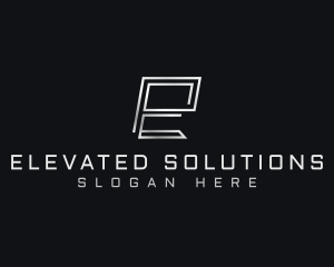 Modern Industrial Letter E logo design