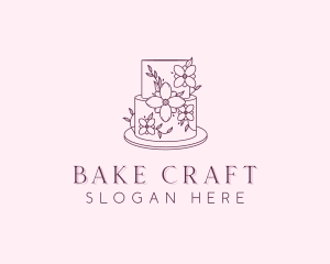 Wedding Floral Cake logo design