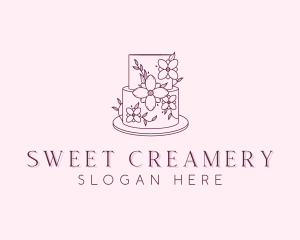 Wedding Floral Cake logo design