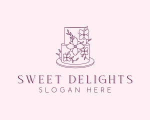 Wedding Floral Cake logo design