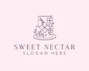 Wedding Floral Cake logo design