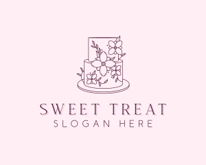 Wedding Floral Cake logo design