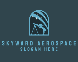 Aerospace - Star Astronomer Telescope logo design