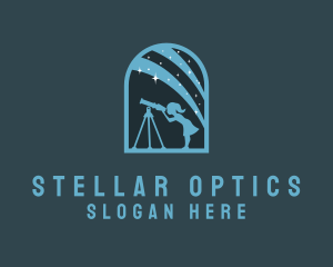 Telescope - Star Astronomer Telescope logo design