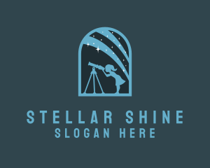 Stars - Star Astronomer Telescope logo design