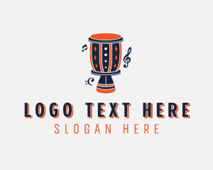 Music - Musical Djembe Instrument logo design