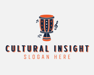 Musical Djembe Instrument logo design