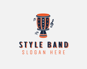 Musical Djembe Instrument logo design