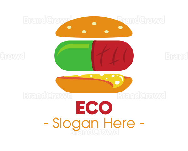 Hamburger Sandwich Pill Logo