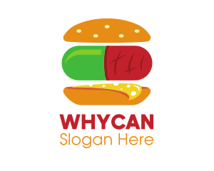 Hamburger Sandwich Pill Logo