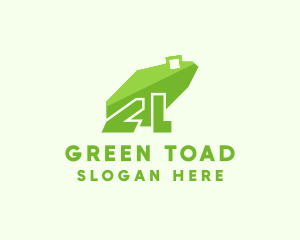 Toad - Green Frog Letter L logo design