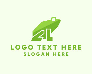 Food Mascot - Green Frog Letter L logo design