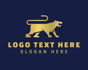 Gold - Gradient Lioness Animal logo design