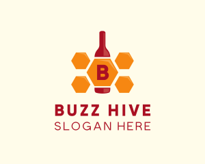 Honey Bee Bottle  logo design