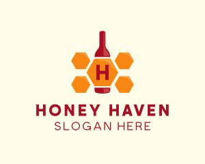 Honey Bee Bottle  logo design