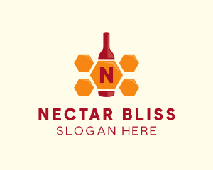 Nectar - Honey Bee Bottle logo design