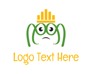 Green Frog - Frog King Crown logo design