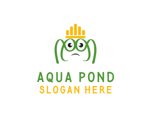 Pond - Frog King Crown logo design