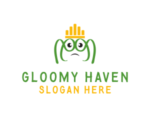Sad - Frog King Crown logo design