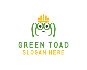 Toad - Frog King Crown logo design